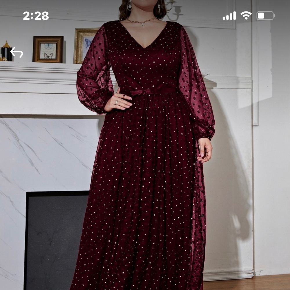 Burgundy sparkly  formal witch